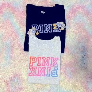 TWO VICTORIA SECRET SHORT SLEEVE SIZE LARGE